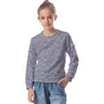 Dark Grey Snake Kids  Long Sleeve T-Shirt with Frill 