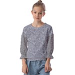 Dark Grey Snake Kids  Cuff Sleeve Top