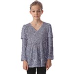 Dark Grey Snake Kids  V Neck Casual Top