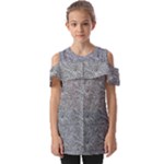 Dark Grey Snake Fold Over Open Sleeve Top