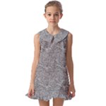 Dark Grey Snake Kids  Pilgrim Collar Ruffle Hem Dress