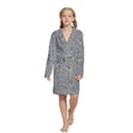 Dark Grey Snake Kids  Long Sleeve Velvet Lounge Robe