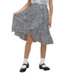 Dark Grey Snake Kids  Ruffle Flared Wrap Midi Skirt