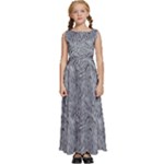 Dark Grey Snake Kids  Satin Sleeveless Maxi Dress