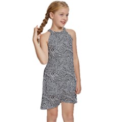 Kids  Halter Collar Waist Tie Chiffon Dress 