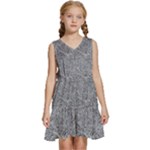 Dark Grey Snake Kids  Sleeveless Tiered Mini Dress
