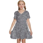 Dark Grey Snake Kids  Short Sleeve Tiered Mini Dress