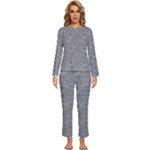 Dark Grey Snake Womens  Long Sleeve Lightweight Pajamas Set