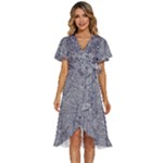 Dark Grey Snake Women s Kimono Wrap Satin Dress