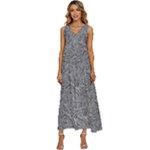 Dark Grey Snake V-Neck Sleeveless Wide Leg Pants Overalls