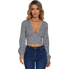 Long Sleeve Deep-V Velour Top 