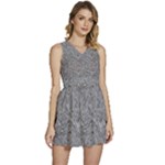 Dark Grey Snake Sleeveless High Waist Mini Dress