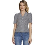 Dark Grey Snake Puffed Short Sleeve Button Up Jacket