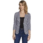 Dark Grey Snake Women s One-Button 3/4 Sleeve Short Jacket