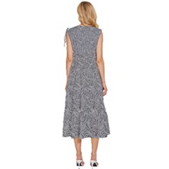 V-Neck Drawstring Shoulder Sleeveless Maxi Dress 