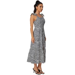 Tie-Strap Tiered Midi Chiffon Dress 