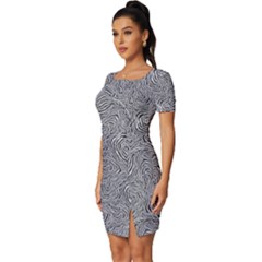 Fitted Knot Split End Bodycon Dress 