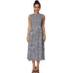 Dark Grey Snake Sleeveless Round Neck Midi Dress