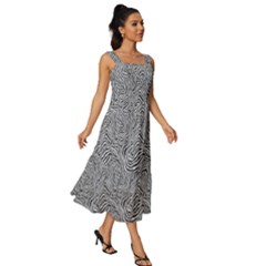 Square Neckline Tiered Midi Dress 