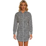 Dark Grey Snake Womens Long Sleeve Shirt Dress