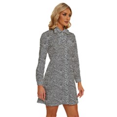 Women s Long Sleeve Bow Deco Button Up Dress 