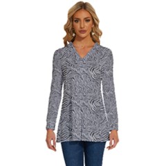 Long Sleeve Drawstring Hooded Top 