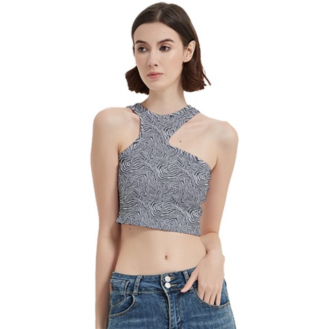 Dark Grey Snake Cut Out Top from ArtsNow.com