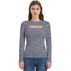 Dark Grey Snake Women s Cut Out Long Sleeve T