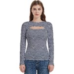 Dark Grey Snake Women s Cut Out Long Sleeve T-Shirt