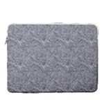Dark Grey Snake 15  Vertical Laptop Sleeve Case With Pocket