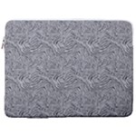 Dark Grey Snake 17  Vertical Laptop Sleeve Case With Pocket