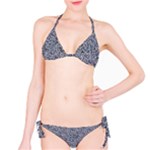 Blue Black Snake Pattern Classic Bikini Set