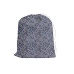 Blue Black Snake Pattern Drawstring Pouch (Large)