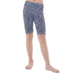 Blue Black Snake Pattern Kids  Mid Length Swim Shorts