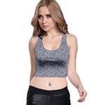 Blue Black Snake Pattern Racer Back Crop Top