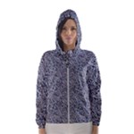 Blue Black Snake Pattern Women s Hooded Windbreaker