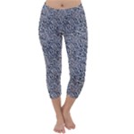 Blue Black Snake Pattern Capri Winter Leggings 