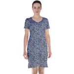 Blue Black Snake Pattern Short Sleeve Nightdress