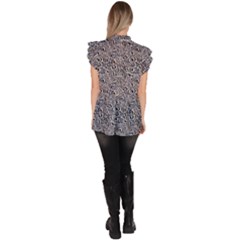 Ruffle Collar Short Sleeve Chiffon Top 