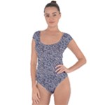 Blue Black Snake Pattern Short Sleeve Leotard 