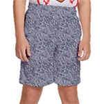 Blue Black Snake Pattern Kids  Basketball Shorts