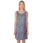 Blue Black Snake Pattern Sleeveless Satin Nightdress