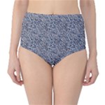 Blue Black Snake Pattern Classic High-Waist Bikini Bottoms