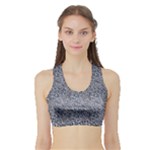 Blue Black Snake Pattern Sports Bra with Border