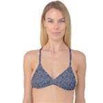 Blue Black Snake Pattern Reversible Tri Bikini Top