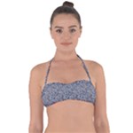 Blue Black Snake Pattern Tie Back Bikini Top