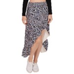 Blue Black Snake Pattern Asymmetrical Ruffle Hem Skirt 