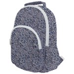 Blue Black Snake Pattern Rounded Multi Pocket Backpack