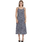 Blue Black Snake Pattern Casual Spaghetti Strap Midi Dress