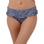 Blue Black Snake Pattern Frill Bikini Bottoms